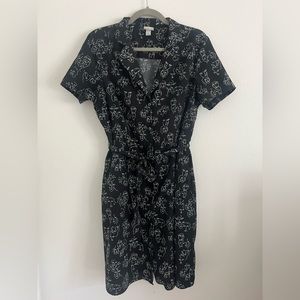 Brand New Day Faces print Black Shirtdress sz L